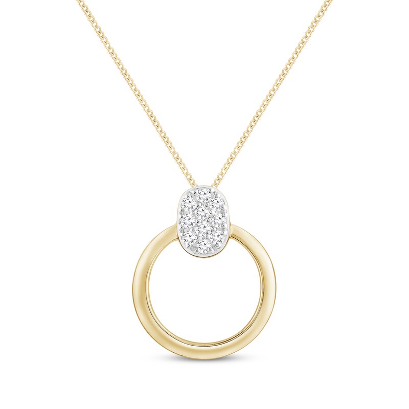 Main Image 1 of Diamond Loop Necklace 1/15 ct tw 10K Yellow Gold 19"