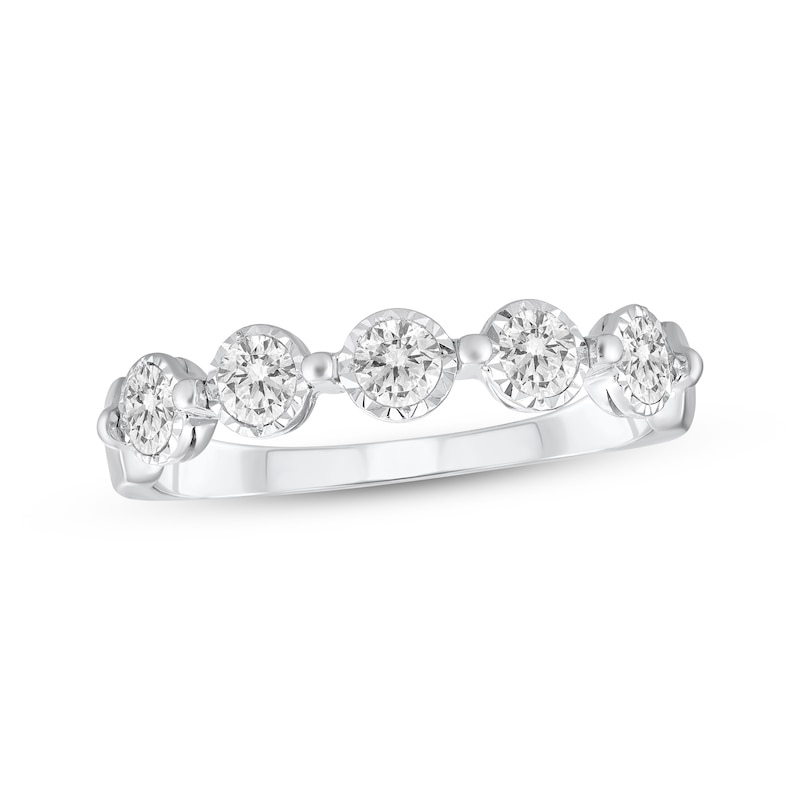 Main Image 1 of Adore Diamond Five-Stone Anniversary Band 1/2 ct tw 10K White Gold
