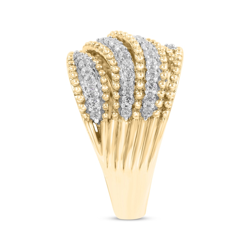 Main Image 2 of Diamond Wave Ring 3/4 ct tw 14K Yellow Gold