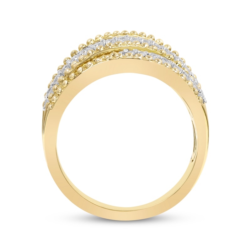 Main Image 3 of Diamond Wave Ring 3/4 ct tw 14K Yellow Gold