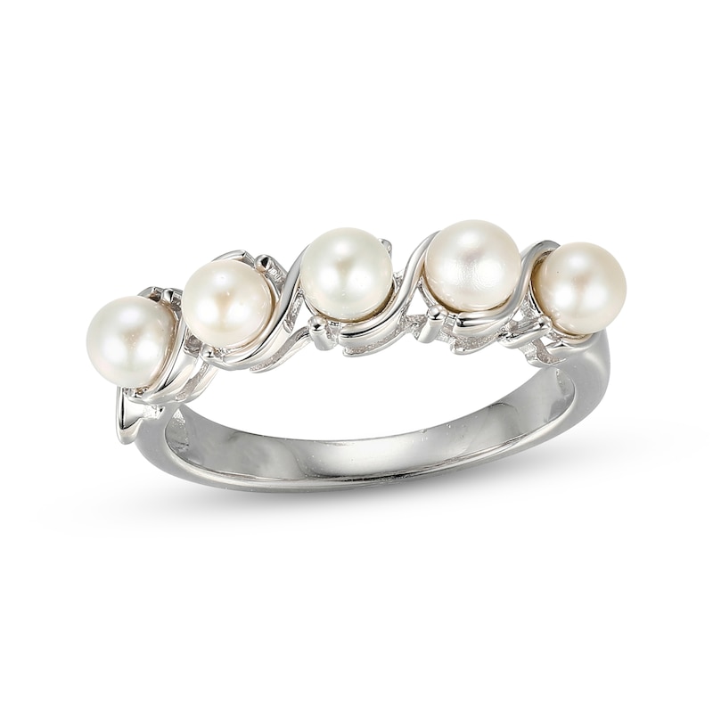 Cultured Pearl S-Curve Ring Sterling Silver