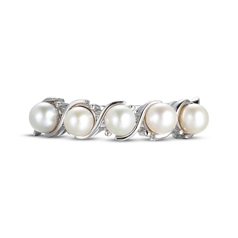 Cultured Pearl S-Curve Ring Sterling Silver