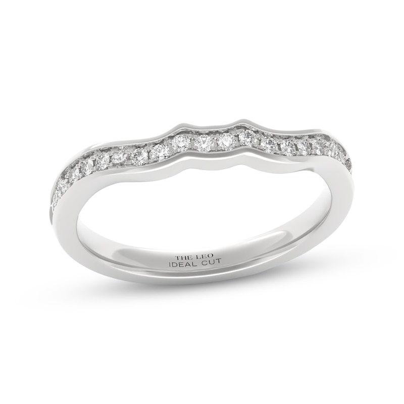 Main Image 7 of THE LEO Ideal Cut Diamond Contour Wedding Band 1/5 ct tw 14K White Gold