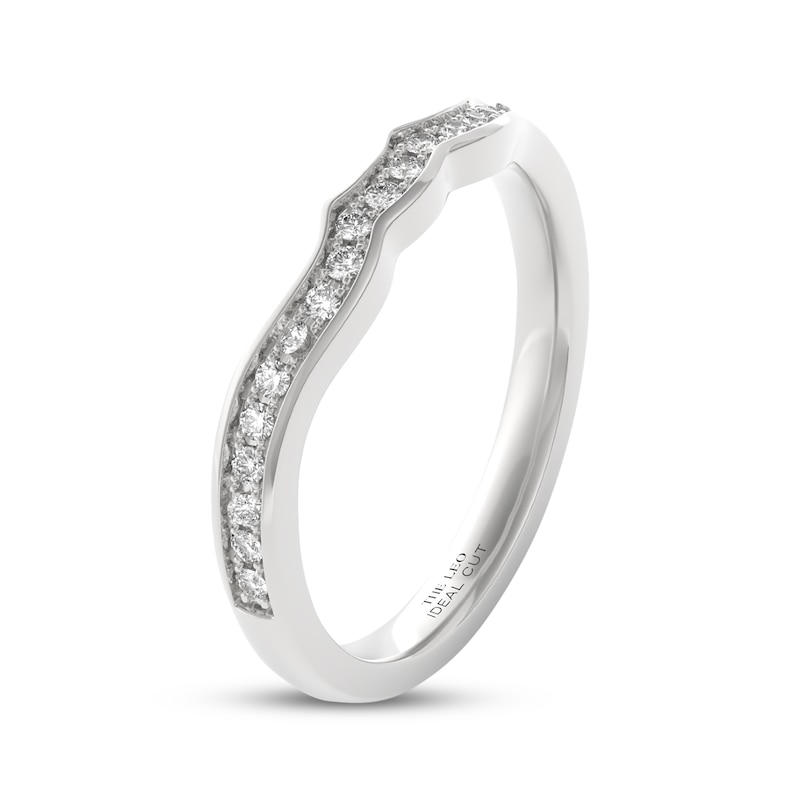 Main Image 8 of THE LEO Ideal Cut Diamond Contour Wedding Band 1/5 ct tw 14K White Gold