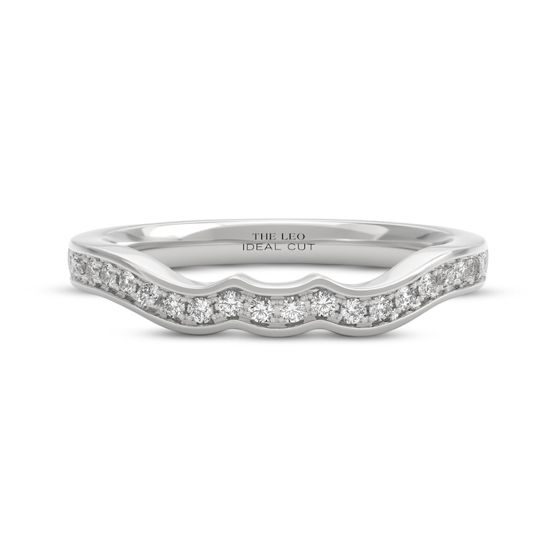 Main Image 9 of THE LEO Ideal Cut Diamond Contour Wedding Band 1/5 ct tw 14K White Gold