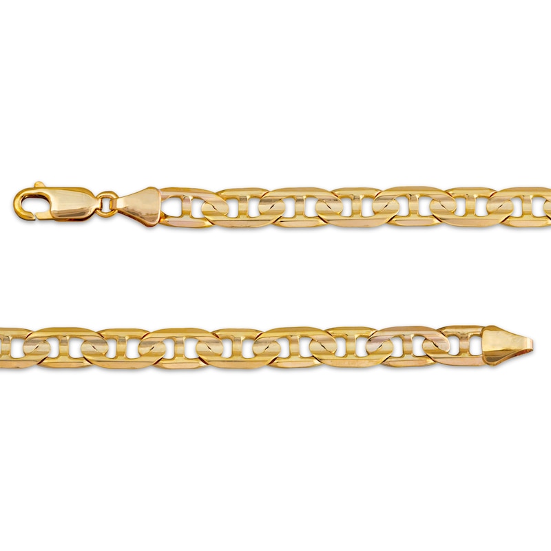 Main Image 2 of Diamond-Cut Mariner Link Chain Necklace 4.35mm Solid 10K Yellow Gold 20"