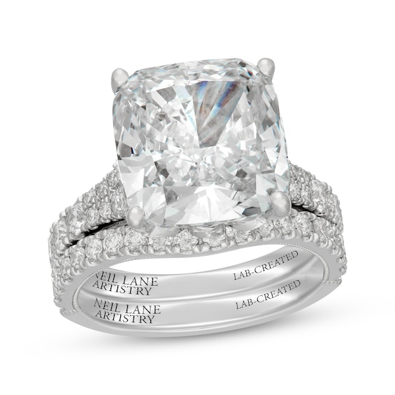 Neil Lane Artistry Cushion-Cut Lab-Grown Diamond Bridal Set 10-1/3 ct tw 14K White Gold