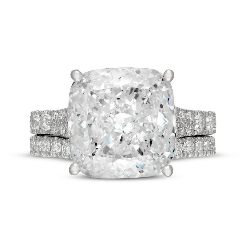 Main Image 3 of Neil Lane Artistry Cushion-Cut Lab-Grown Diamond Bridal Set 10-1/3 ct tw 14K White Gold
