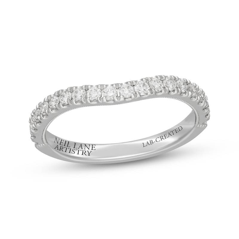 Main Image 7 of Neil Lane Artistry Lab-Grown Diamond Contour Wedding Band 3/8 ct tw 14K White Gold