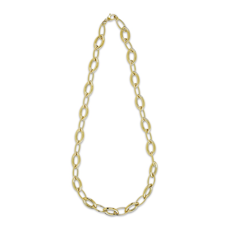 Main Image 2 of Marquise Link Chain Necklace Hollow 10K Yellow Gold 20"