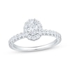Thumbnail Image 1 of Adore Oval-Cut Diamond Halo Engagement Ring 3/4 ct tw 14K White Gold