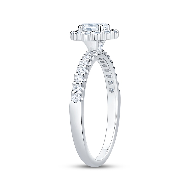 Main Image 2 of Adore Oval-Cut Diamond Halo Engagement Ring 3/4 ct tw 14K White Gold