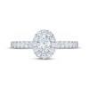 Thumbnail Image 3 of Adore Oval-Cut Diamond Halo Engagement Ring 3/4 ct tw 14K White Gold