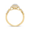 Thumbnail Image 3 of Multi-Diamond Cushion Halo Promise Ring 1/4 ct tw 10K Yellow Gold