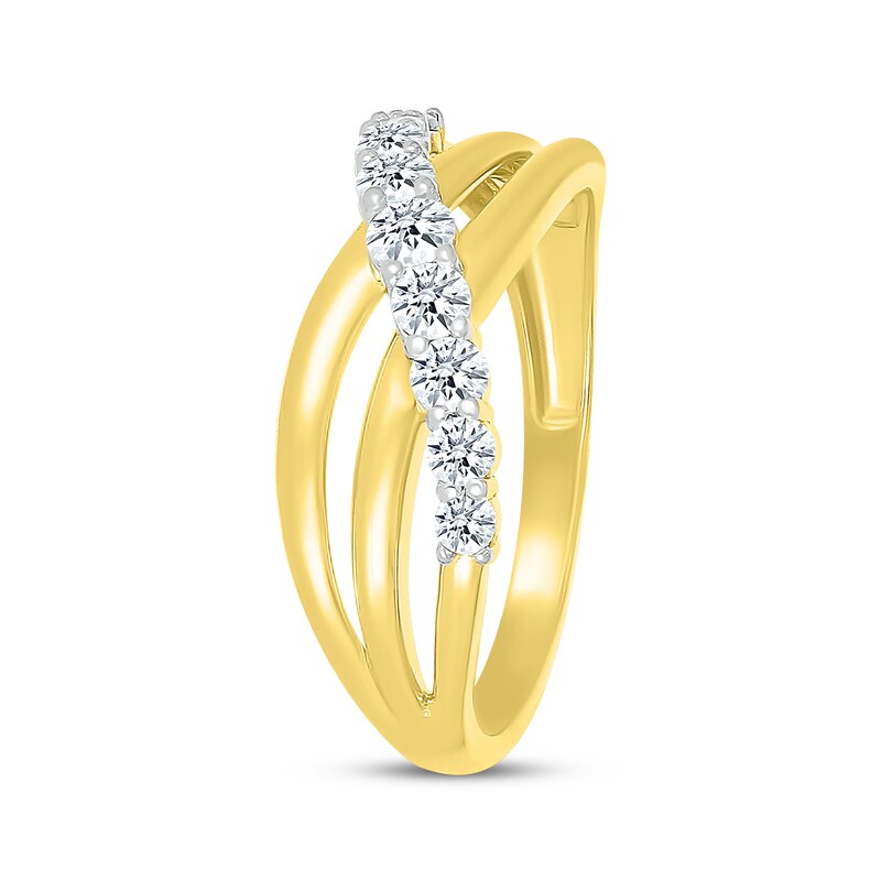 Main Image 2 of Diamond Crossover Multi-Band Ring 3/8 ct tw 10K Yellow Gold