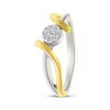 Thumbnail Image 2 of Diamond Bypass Promise Ring 1/10 ct tw Sterling Silver & 10K Yellow Gold