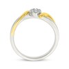 Thumbnail Image 3 of Diamond Bypass Promise Ring 1/10 ct tw Sterling Silver & 10K Yellow Gold