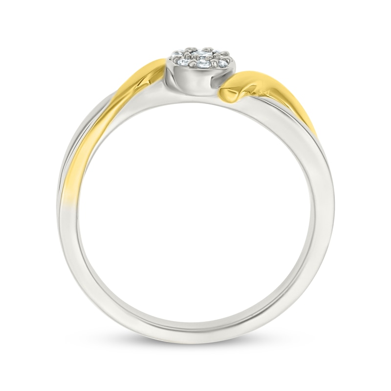 Main Image 3 of Diamond Bypass Promise Ring 1/10 ct tw Sterling Silver & 10K Yellow Gold