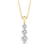Thumbnail Image 1 of Memories, Moments, Magic Diamond Three-Stone Necklace 1/2 ct tw 10K Yellow Gold 18"