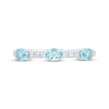 Thumbnail Image 3 of Oval-Cut Swiss Blue Topaz & Diamond Ring 1/10 ct tw Sterling Silver