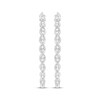 Thumbnail Image 2 of Diamond Marquise Frame Hoop Earrings 1/4 ct tw 10K White Gold