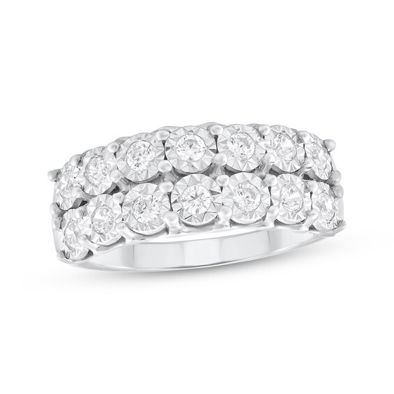 Adore Diamond Two-Row Anniversary Ring 1/2 ct tw 14K White Gold