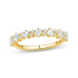 Adore Round & Emerald-Cut Anniversary Ring 3/4 ct tw 10K Yellow Gold