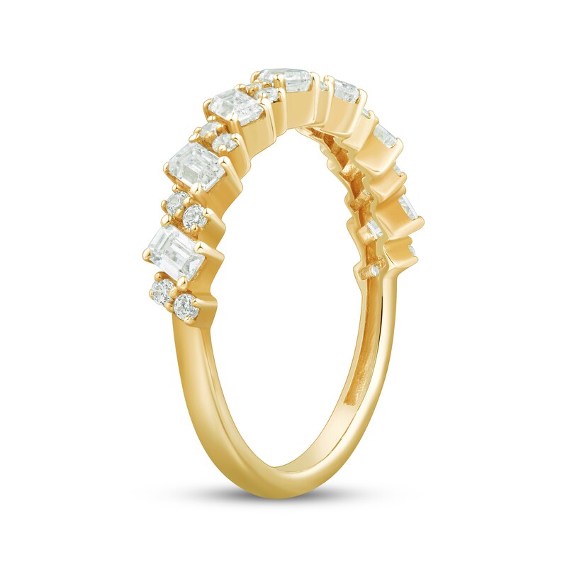 Main Image 2 of Adore Round & Emerald-Cut Anniversary Ring 3/4 ct tw 10K Yellow Gold