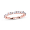 Thumbnail Image 1 of Adore Tilted Baguette & Round-Cut Alternating Diamond Stackable Anniversary Ring 1/3 ct tw 14K Rose Gold