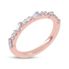 Thumbnail Image 2 of Adore Tilted Baguette & Round-Cut Alternating Diamond Stackable Anniversary Ring 1/3 ct tw 14K Rose Gold