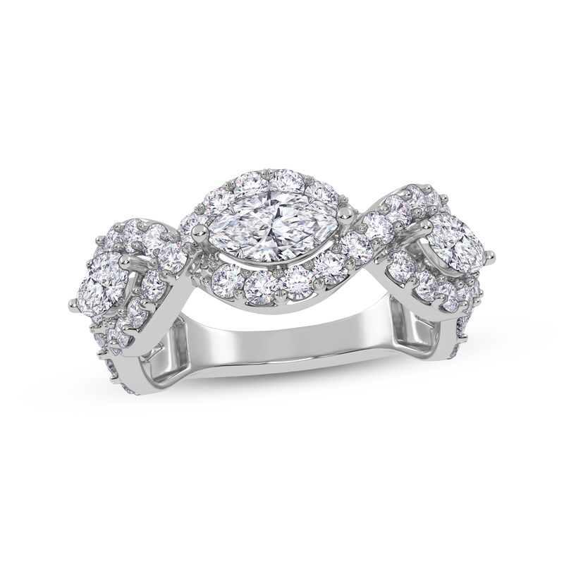 Main Image 1 of KAY Lab-Grown Diamonds Marquise & Round-Cut Twist Ring 1-1/2 ct tw 14K White Gold