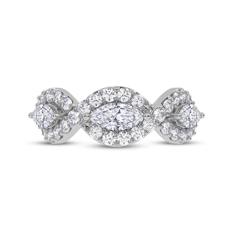 Main Image 3 of KAY Lab-Grown Diamonds Marquise & Round-Cut Twist Ring 1-1/2 ct tw 14K White Gold