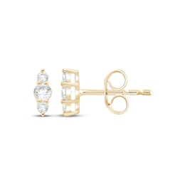 KAY Lab-Grown Diamonds Three-Stone Vertical Stud Earrings 1/5 ct tw 14K Yellow Gold