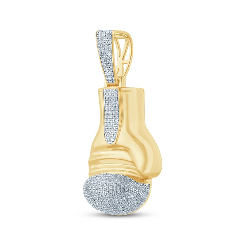 Main Image 2 of Men's Diamond Boxing Glove Charm 5/8 10K Yellow Gold