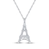 Thumbnail Image 1 of Diamond Eiffel Tower Necklace 1/10 ct tw Sterling Silver 18"