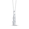 Thumbnail Image 3 of Diamond Eiffel Tower Necklace 1/10 ct tw Sterling Silver 18"