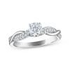 Thumbnail Image 1 of Adore Round-Cut Diamond Twist Shank Engagement Ring 3/4 ct tw 14K White Gold