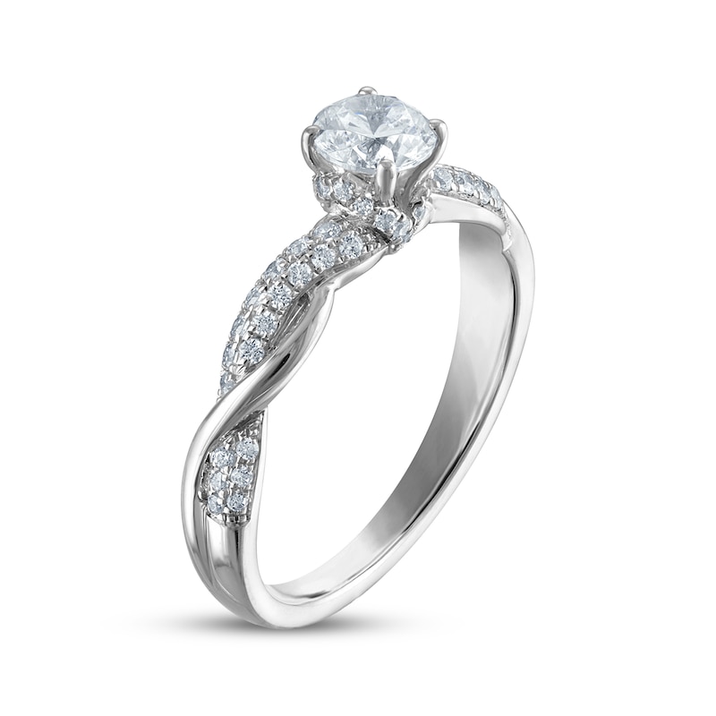 Main Image 2 of Adore Round-Cut Diamond Twist Shank Engagement Ring 3/4 ct tw 14K White Gold