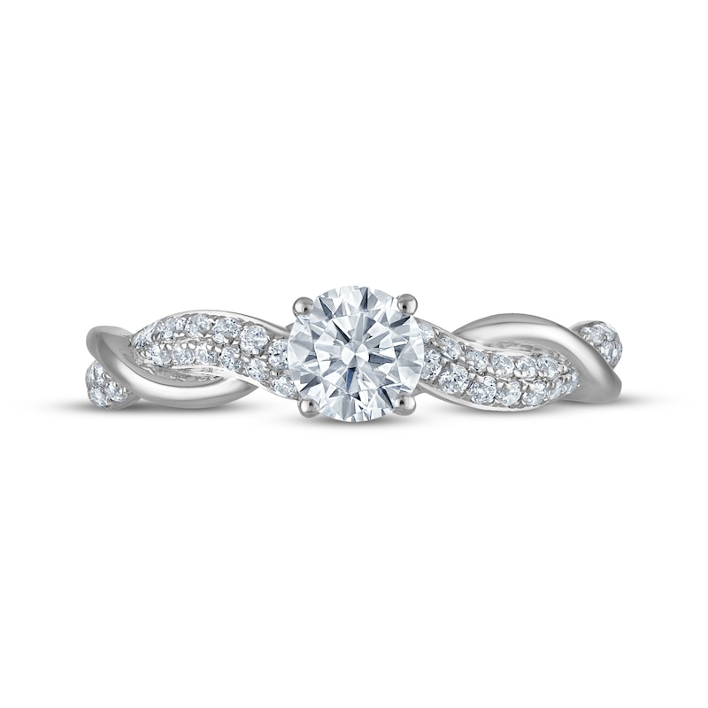 Main Image 3 of Adore Round-Cut Diamond Twist Shank Engagement Ring 3/4 ct tw 14K White Gold