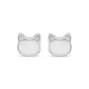 Thumbnail Image 2 of Cat Face Silhouette Stud Earrings 14K White Gold