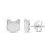 Thumbnail Image 3 of Cat Face Silhouette Stud Earrings 14K White Gold