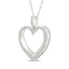 Thumbnail Image 2 of Diamond Heart Outline Necklace 1/4 ct tw 10K White Gold 18"