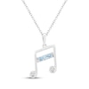 Thumbnail Image 1 of Swiss Blue Topaz & White Lab-Created Sapphire Music Note Necklace Sterling Silver 18"