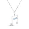 Thumbnail Image 2 of Swiss Blue Topaz & White Lab-Created Sapphire Music Note Necklace Sterling Silver 18"