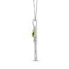 Thumbnail Image 2 of Heart-Shaped Peridot & White Lab-Created Sapphire Key Necklace Sterling Silver 18"