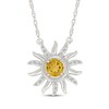Thumbnail Image 1 of Citrine & White Lab-Created Sapphire Sun Necklace Sterling Silver 18"