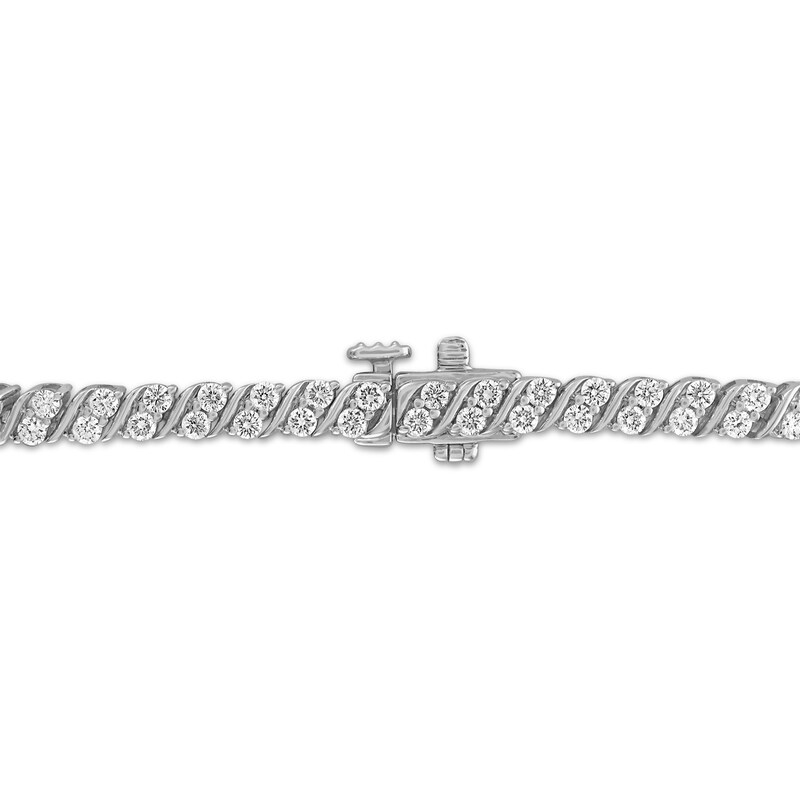 Main Image 3 of KAY Lab-Grown Diamonds Swirl Link Bracelet 2 ct tw 10K White Gold 7.25