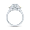 Thumbnail Image 3 of Monique Lhuillier Bliss Radiant-Cut White & Yellow Lab-Grown Diamond Engagement Ring 3-1/5 ct tw 18K White Gold