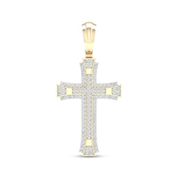 KAY Lab-Grown Diamonds Men's Cross Charm 1 ct tw 10K Yellow Gold