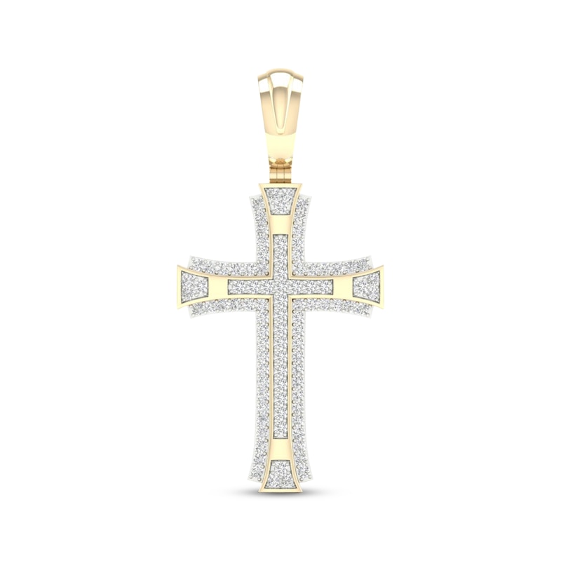 Main Image 1 of KAY Lab-Grown Diamonds Men's Cross Charm 1 ct tw 10K Yellow Gold